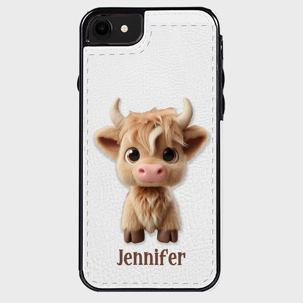 Cute Highland Cow - Personalized Highland Cow Foldable Wallet Phone Case