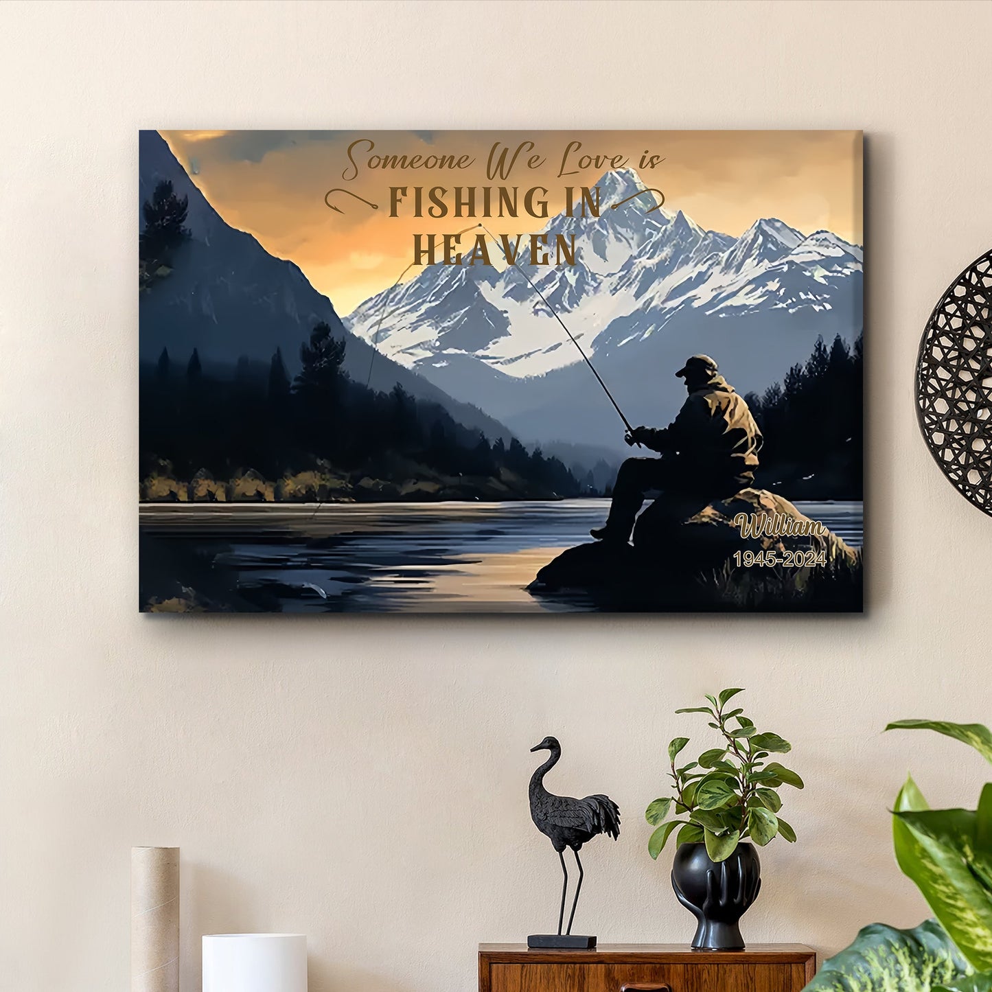 Personalized Fishing Memorial Design - Custom Canvas or Poster - A Perfect Birthday Gift or Keepsake for Fishing Lovers