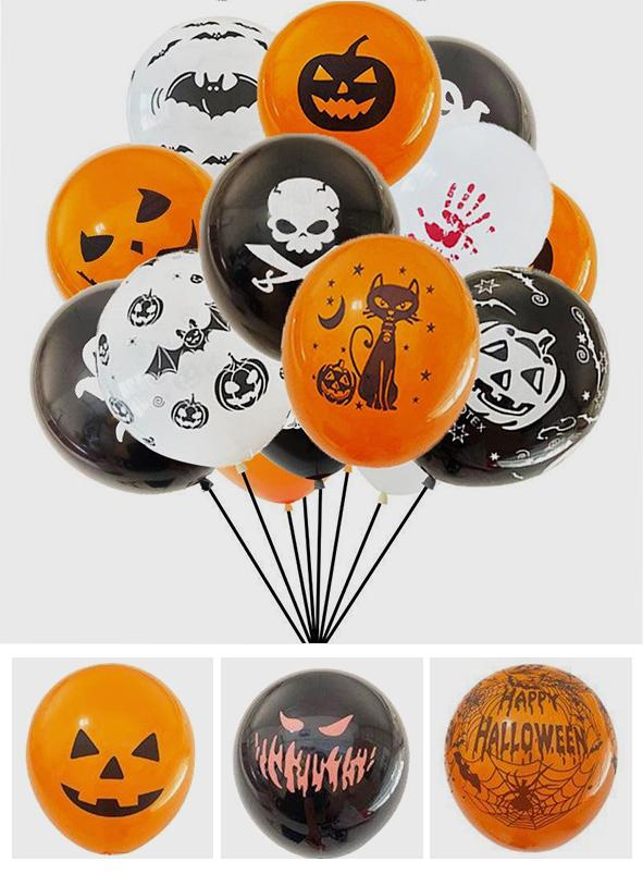 Happy Halloween - 100Pcs Halloween Latex Balloons Set