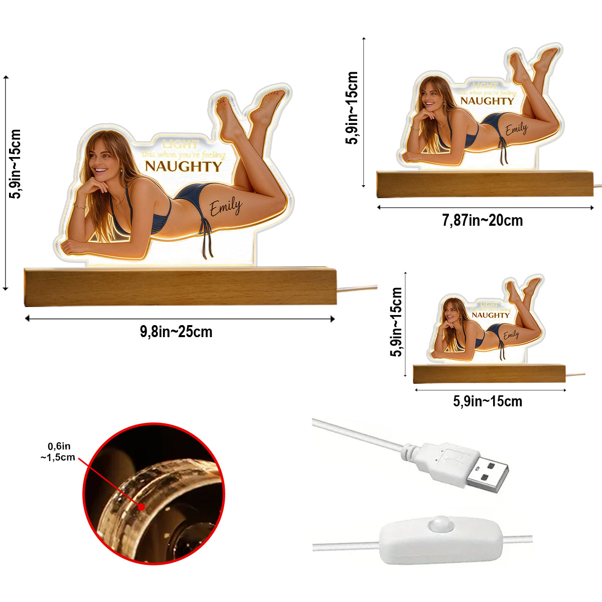 I Love You - Personalized Spicy Couple Shaped Led Night Light