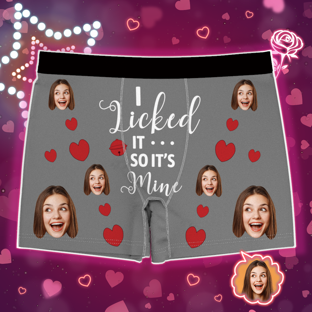 It's Mine Custom Wife Or Girlfriend Face Boxers AR View - Personalized Couple Men's boxer briefs