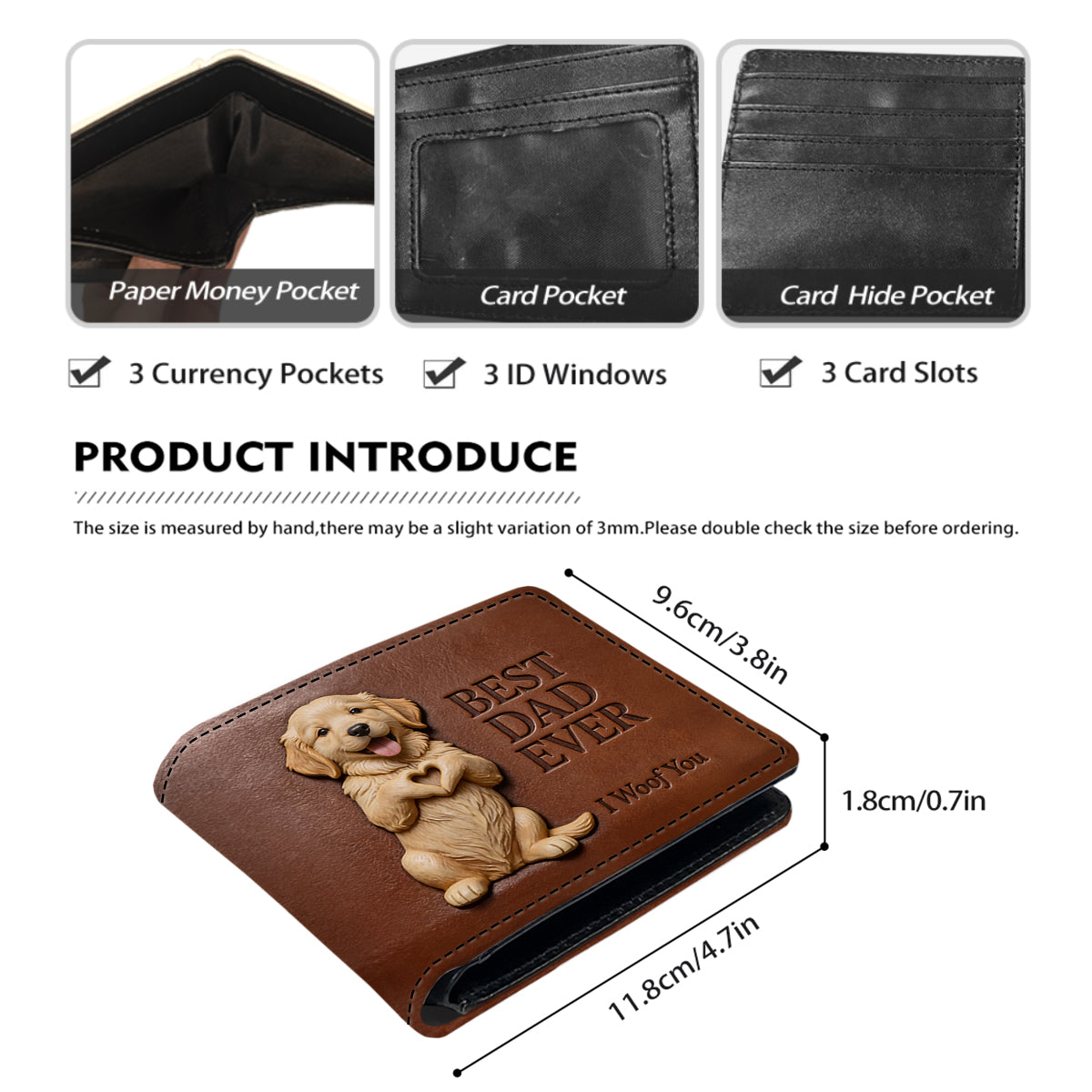 Custom Any Photo - Personalized Dog Leather Wallet