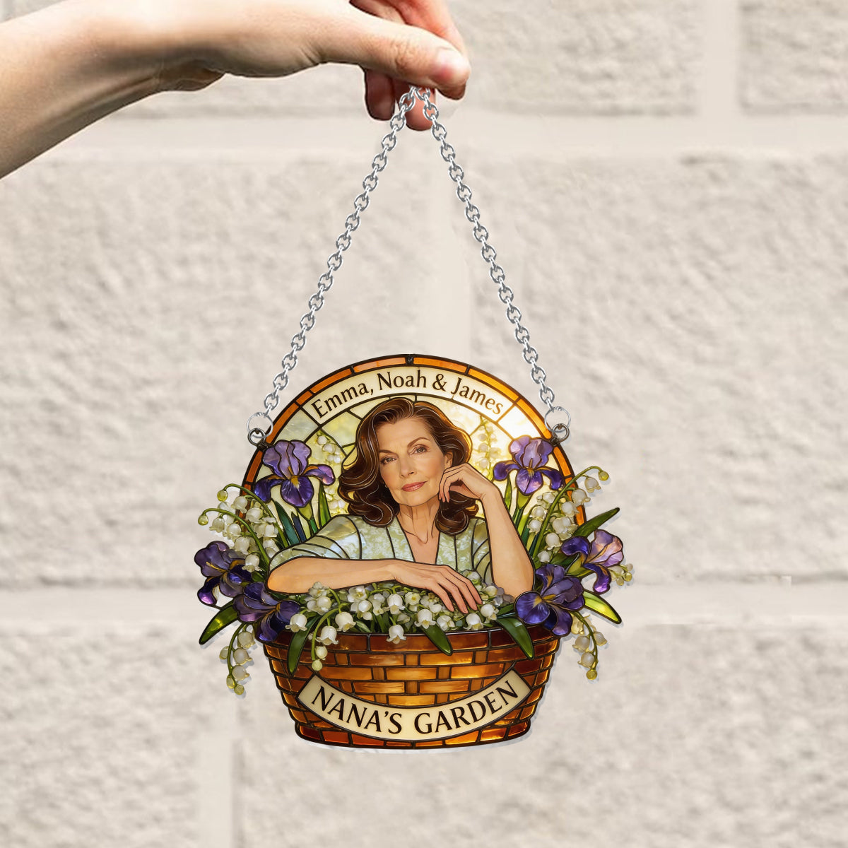 Custom Any Photo - Personalized Grandma Window Hanging Suncatcher Ornament