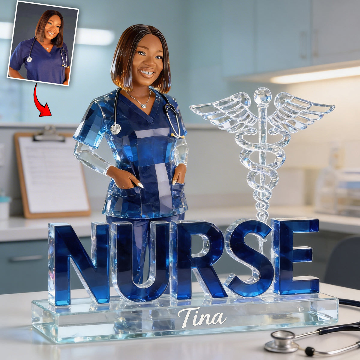 Custom Any Photo Gift For Nurse - Personalized Nurse Custom Shaped Acrylic Plaque