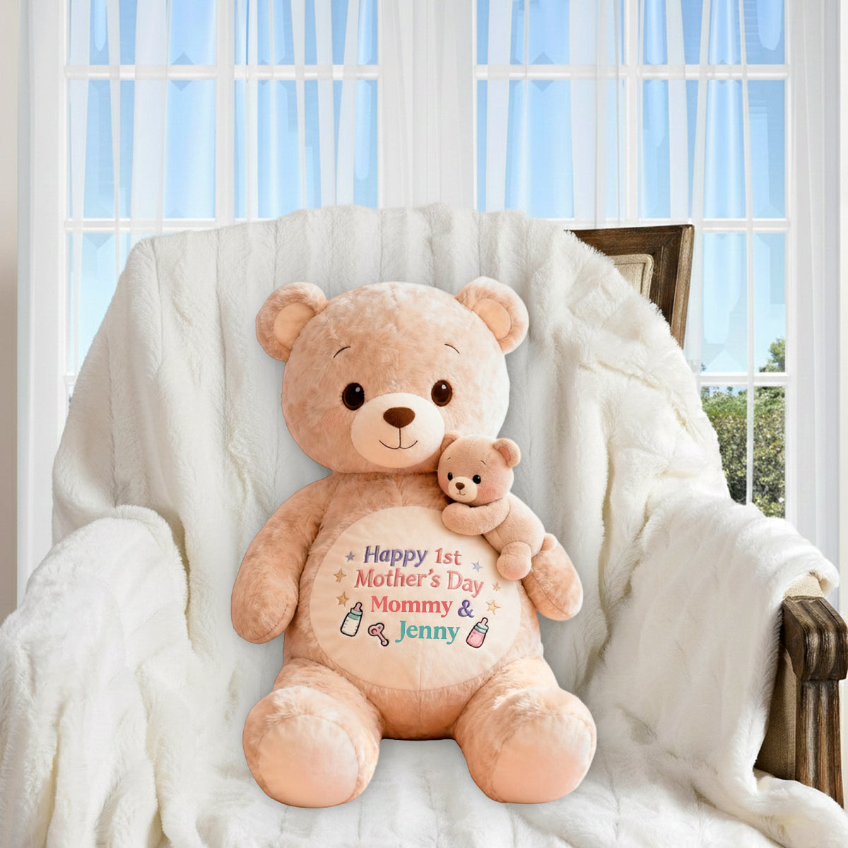 Happy 1st Mother's Day - Personalized Mother Premium Faux Fur Pillow