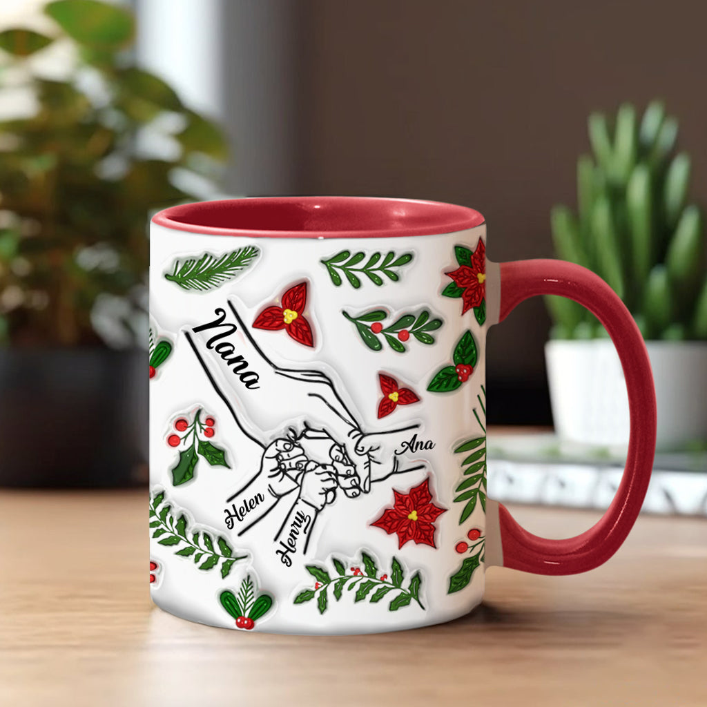 Hold My Hand, Hold My Heart - Personalized Grandma Accent Mug