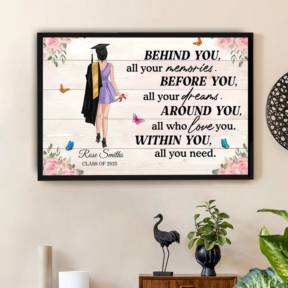 Personalized Graduation Keepsake – Motivational Wall Art for Students Moving Forward, Personalized with Name & Class Year