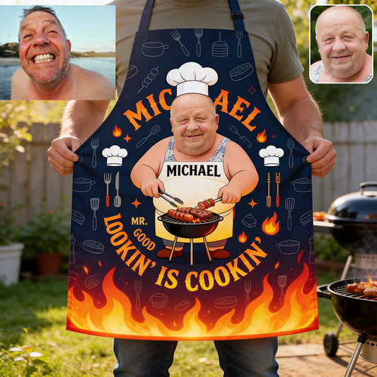 Grilling Dad, Dad Loves Cooking - Personalized Father Apron