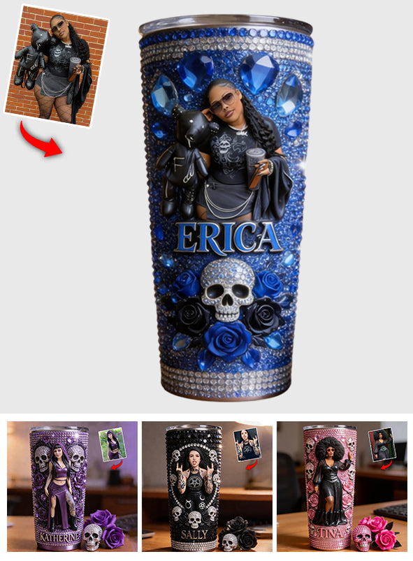 Custom Any Photo - Personalized Skull Tumbler