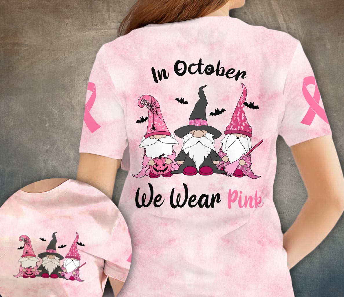 In October We Wear Pink - Breast Cancer Awareness All Over Print T-All Over T-shirt and Hoodie