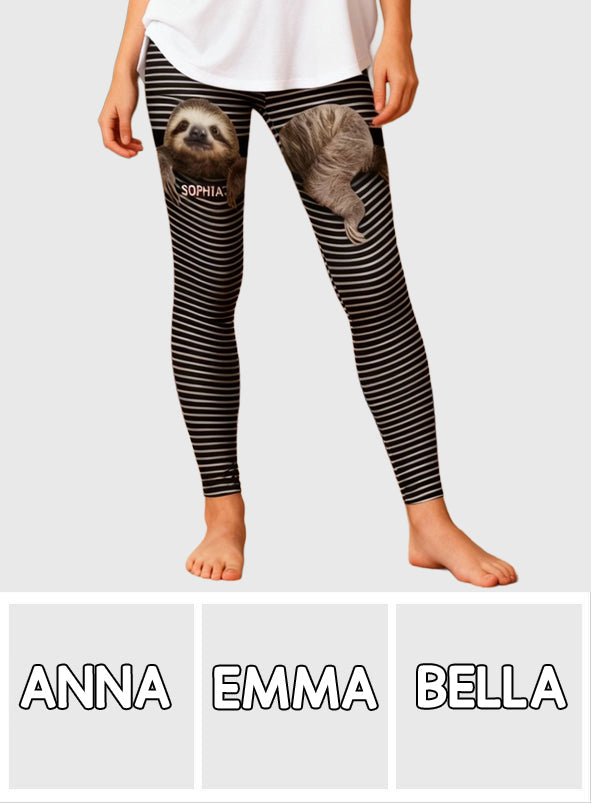 Lazy Sloth - Personalized Sloth Leggings