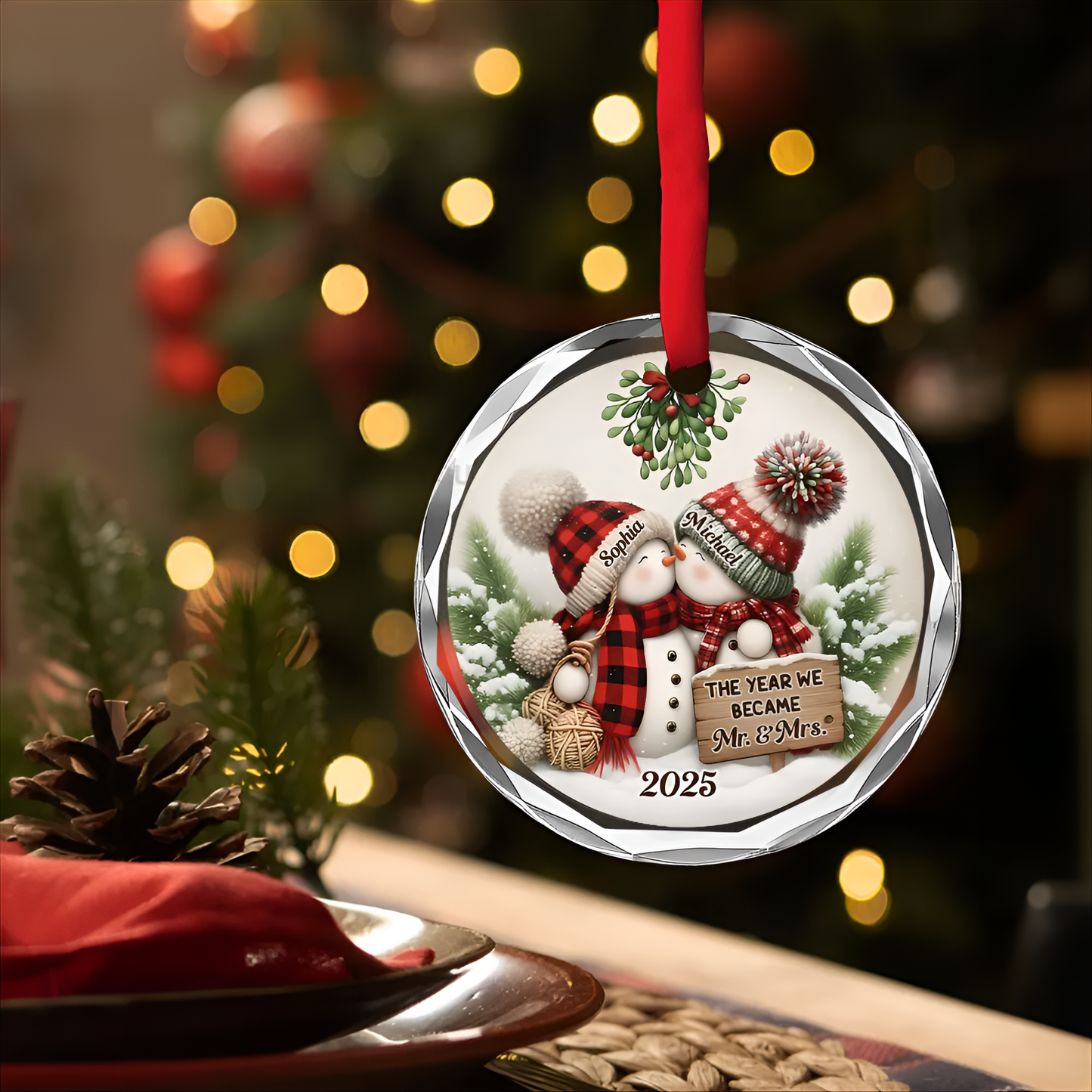 Silver Capped Glass Ornament – The Year We Became Mr. & Mrs., Perfect Christmas Gift for Couples & Newlyweds