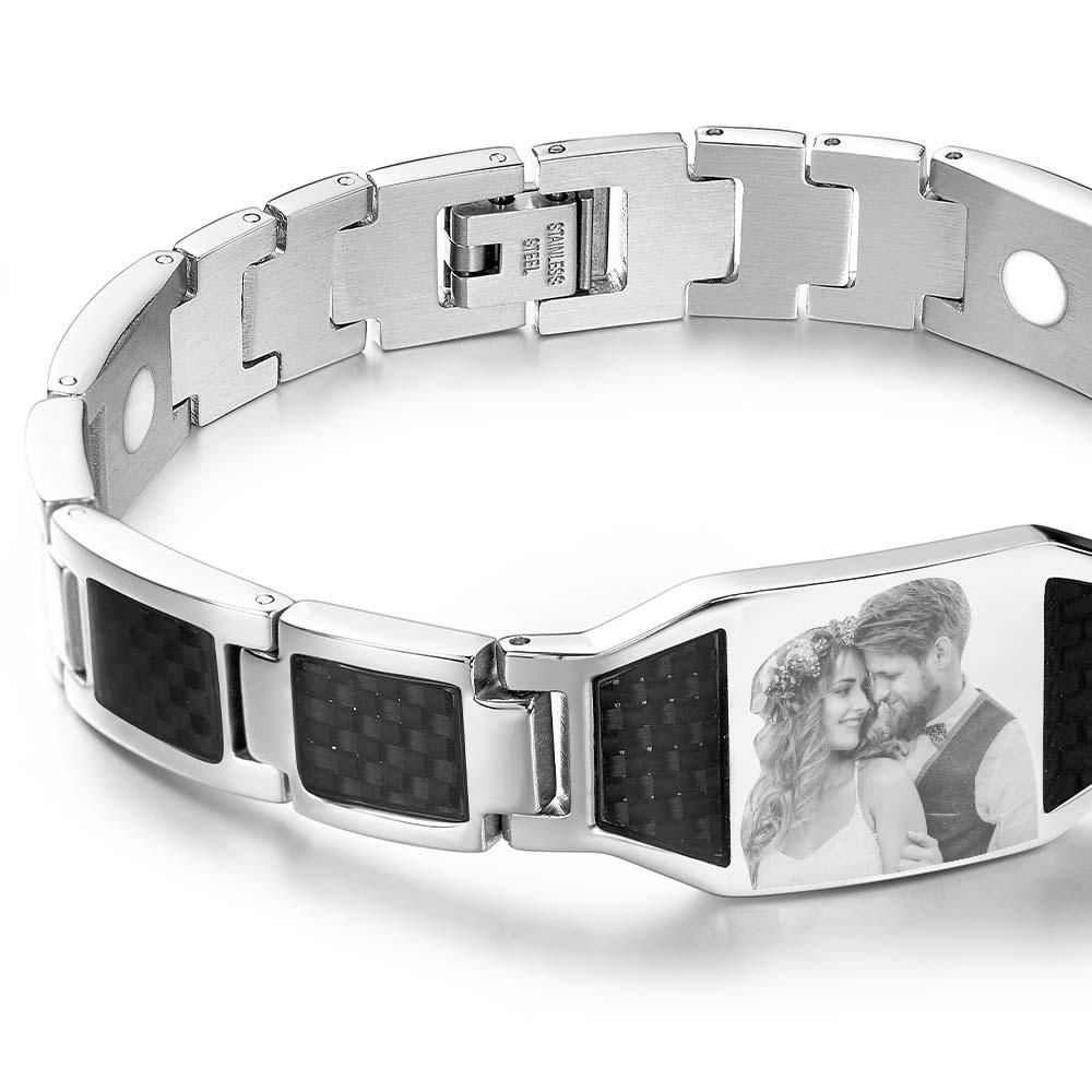 Any Photo - Personalized Photo ID Bar Men's Bracelet Bangle