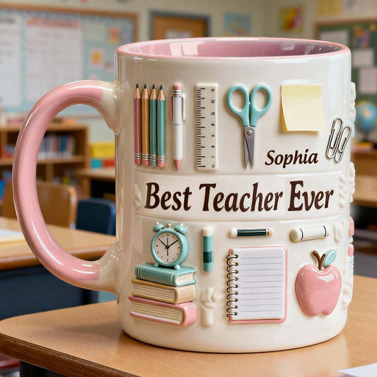 Best Teacher Ever - Personalized Teacher Accent Mug & Coaster