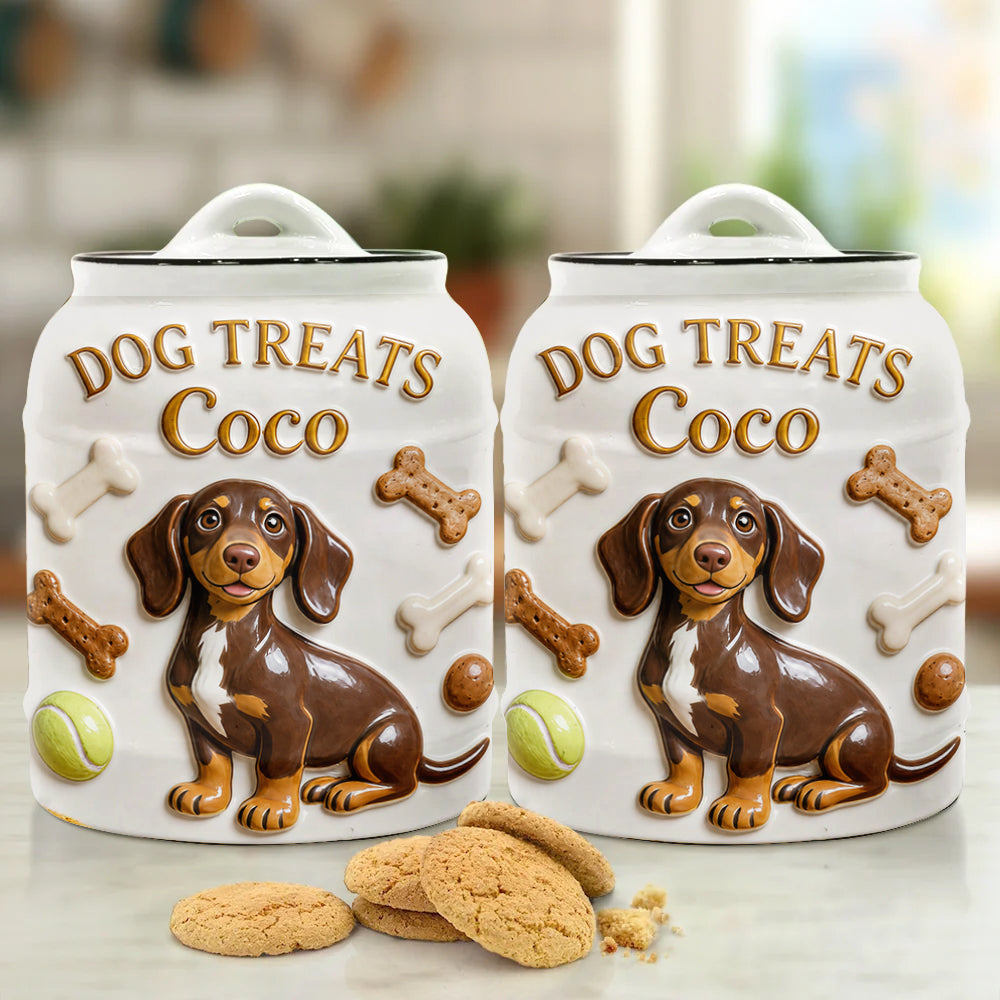 Custom Pet Photo Treat Storage Jar - Personalized Dog Cookie Jar