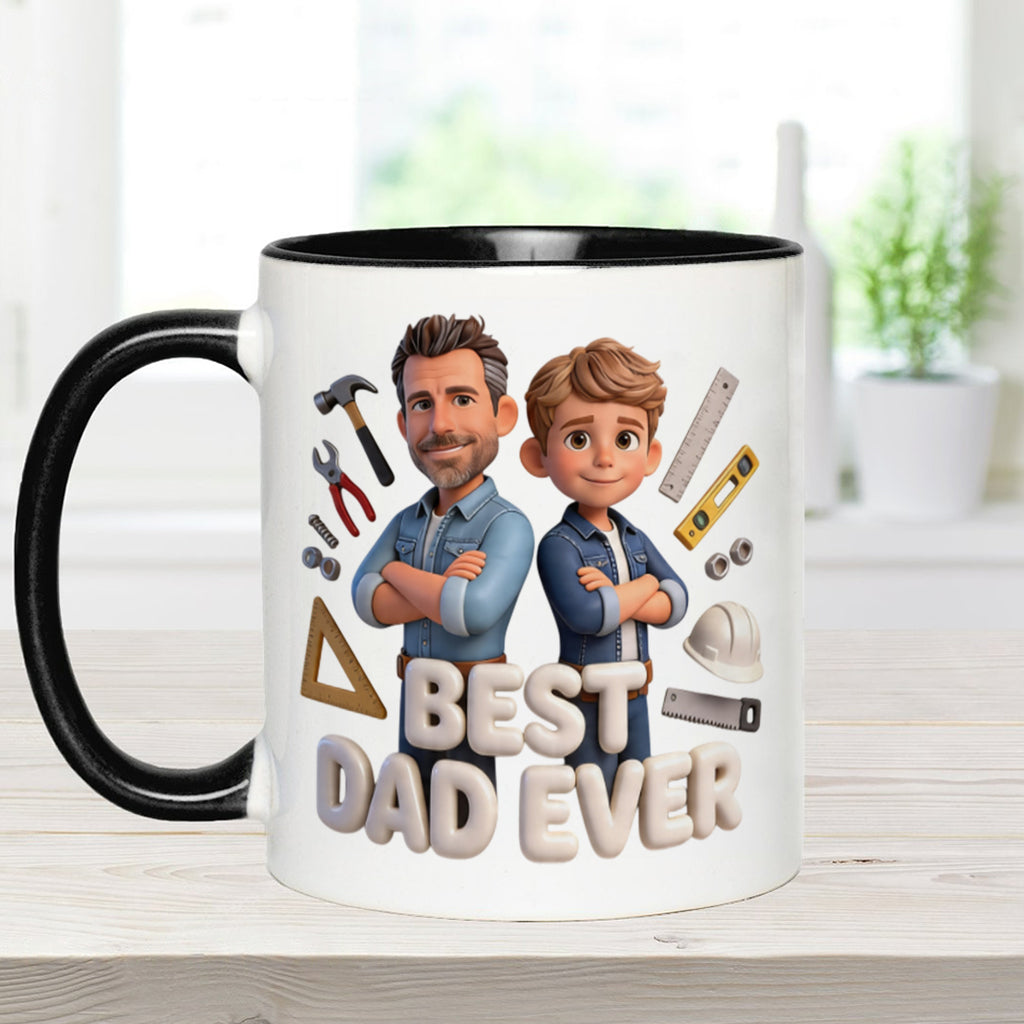Custom Any Photo - Personalized Father Accent Mug & Coaster
