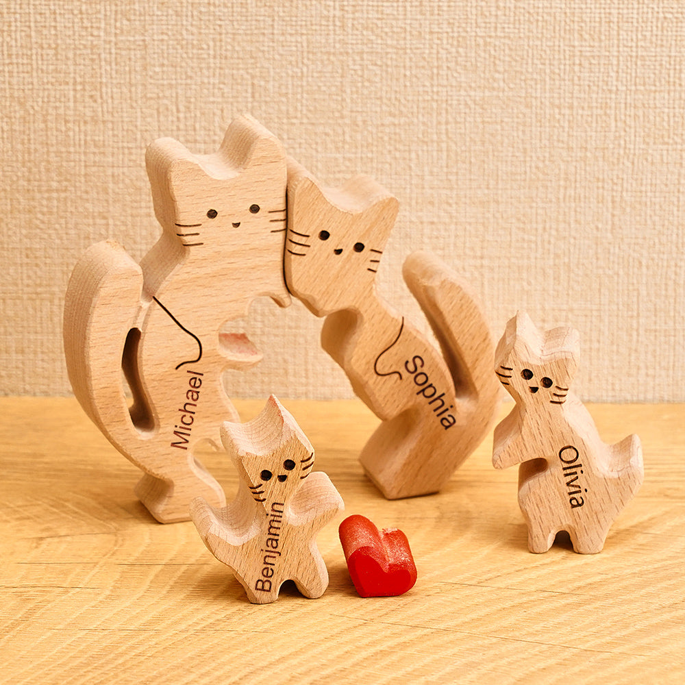 Cat Family - Personalized Family Wooden Puzzle