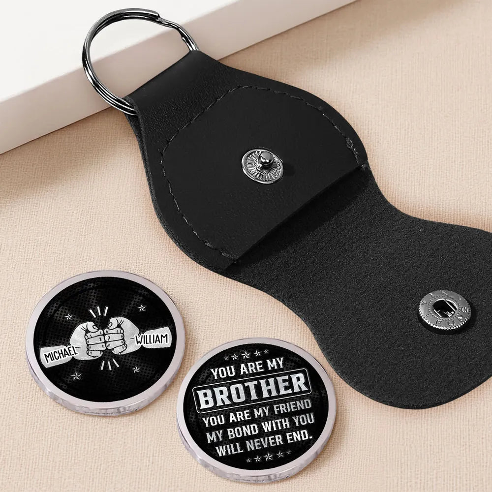 Pocket Hug for Brother Token with Fist Bump Design, Bold Black Style, Unique Gift That Says Your Bond Never Ends