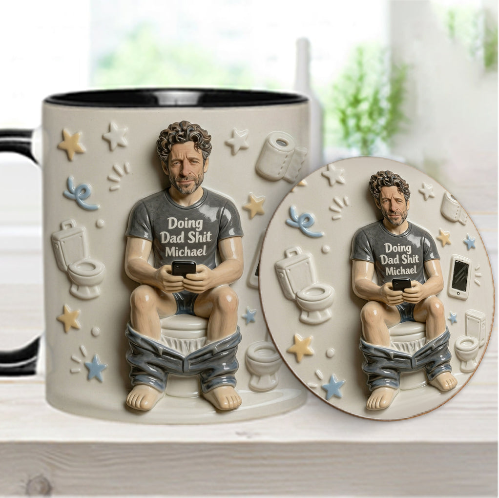Best Time Of Day - Personalized Father Accent Mug & Coaster