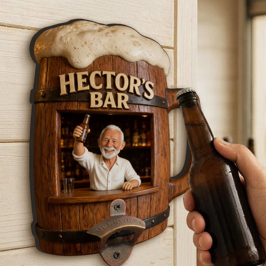 Funny Wall-Mounted Bottle Opener, Bar Custom Decoration - Personalized Beer Wall Bottle Opener