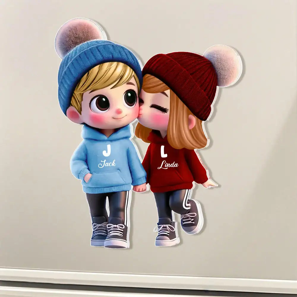 Personalized Acrylic Fridge Magnet for Couples – Custom Couple’s Design, Perfect Gift for Love