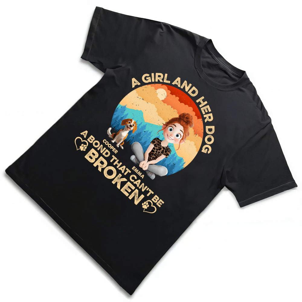 A Bond That Can’t Be Broken - Customizable Classic Tee for Dog Lovers, Featuring Dogs and Their Names