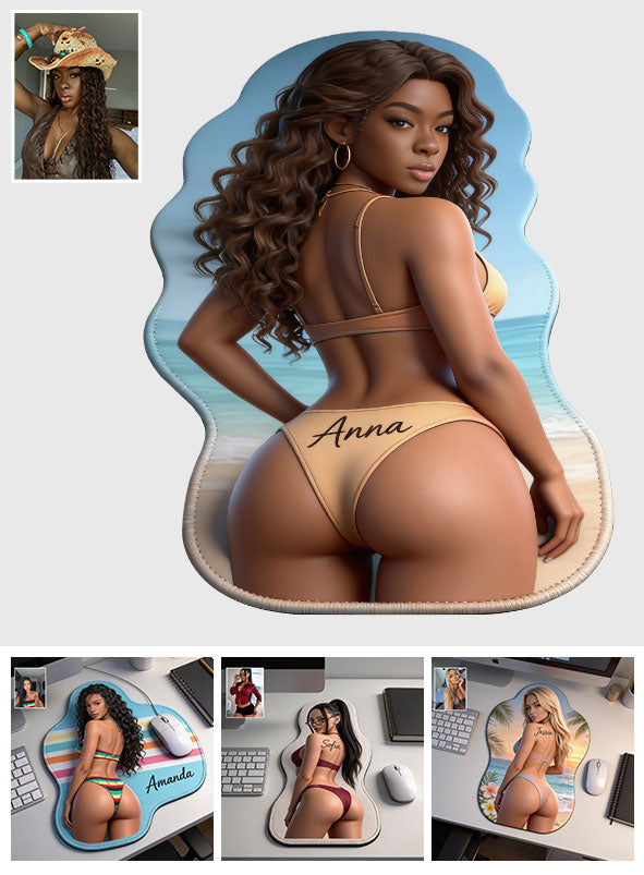 Hot Girlfriend, Wife Summer Vibe - Personalized Spicy Couple Mouse Pad Custom Shape
