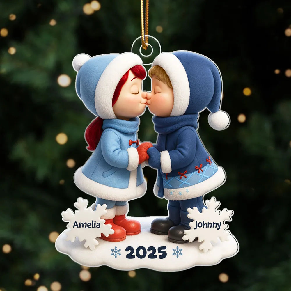 You & Me Acrylic Ornament – Cozy Christmas Tree Decor, Ideal Romantic Gift for Couples