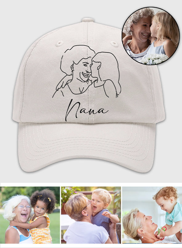 Custom Photo - Personalized Grandma Embroidered Classic Cap