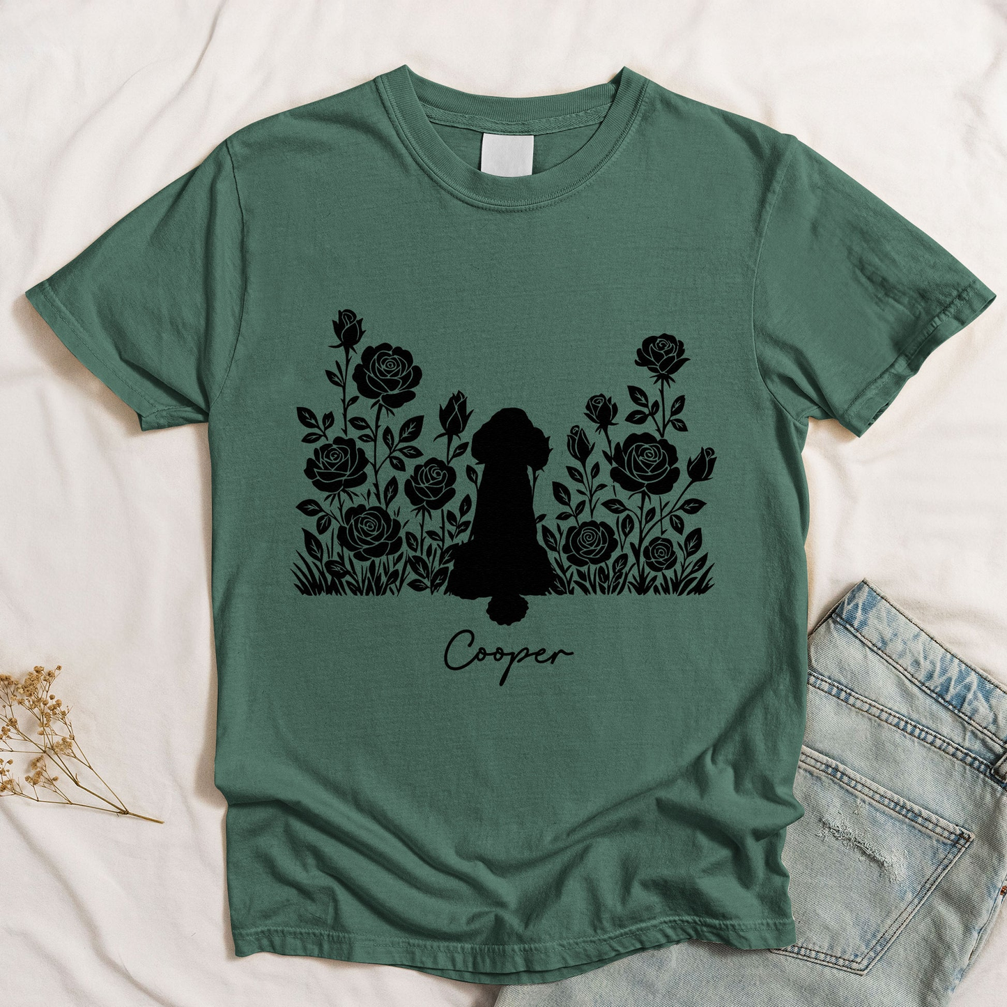 Vintage Floral Dog Classic Tee, Personalized Just for You - A Thoughtful Everyday Wear Gift for Any Dog Mom