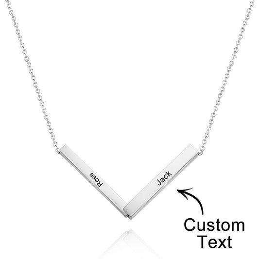 Unique Design - Personalized Folded Bar Necklaces