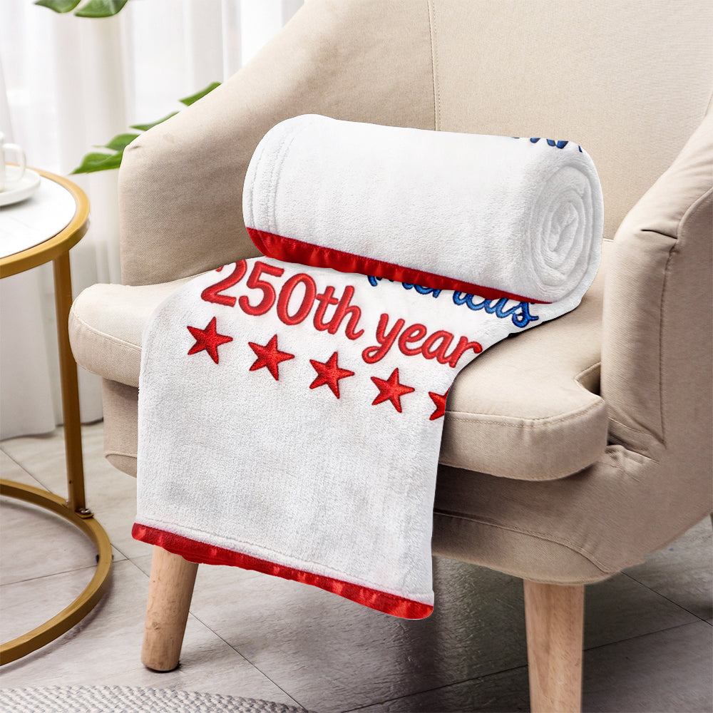 Born In America's 250th Year - Personalized Baby Shower Blanket
