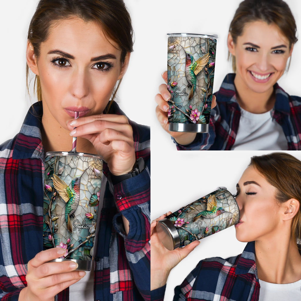 Artistic Hummingbird - Personalized Gardening Tumbler