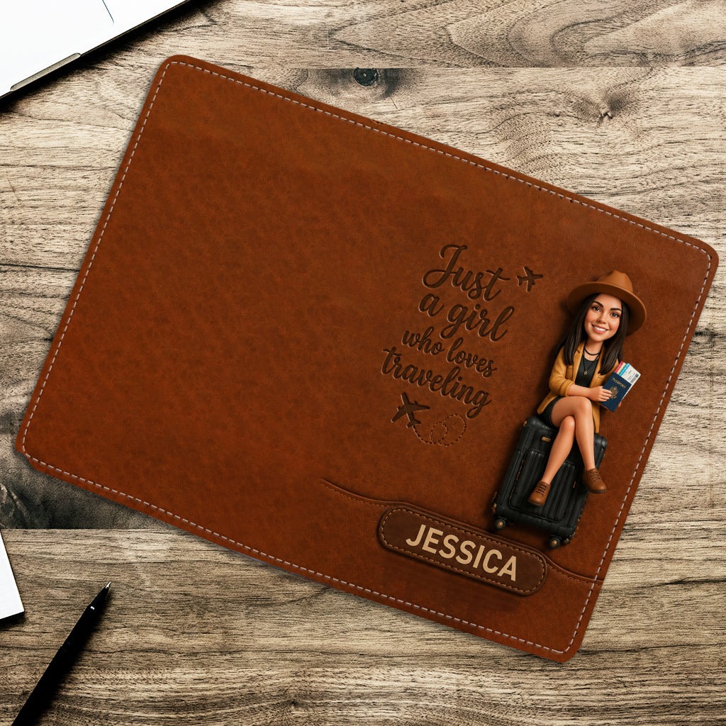 Just A Girl Who Love Traveling - Personalized Travelling Passport Holder & Luggage Tag Set