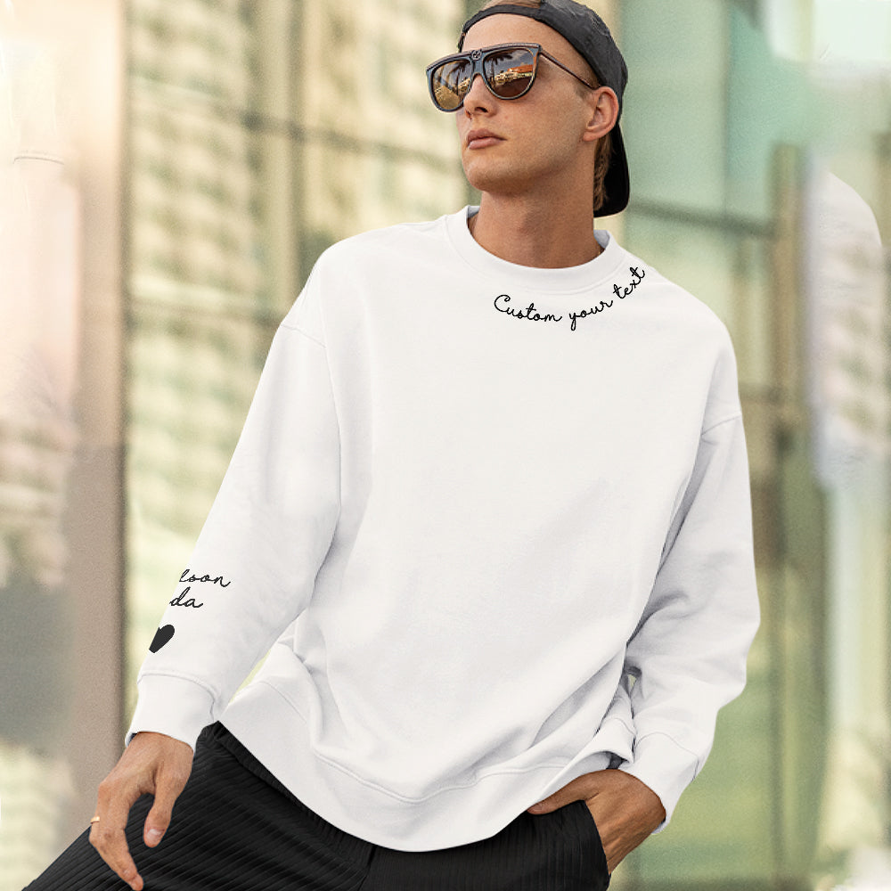 Custom Text Sweatshirt Personalized Names Round Neck - Personalized Family Sweatshirt