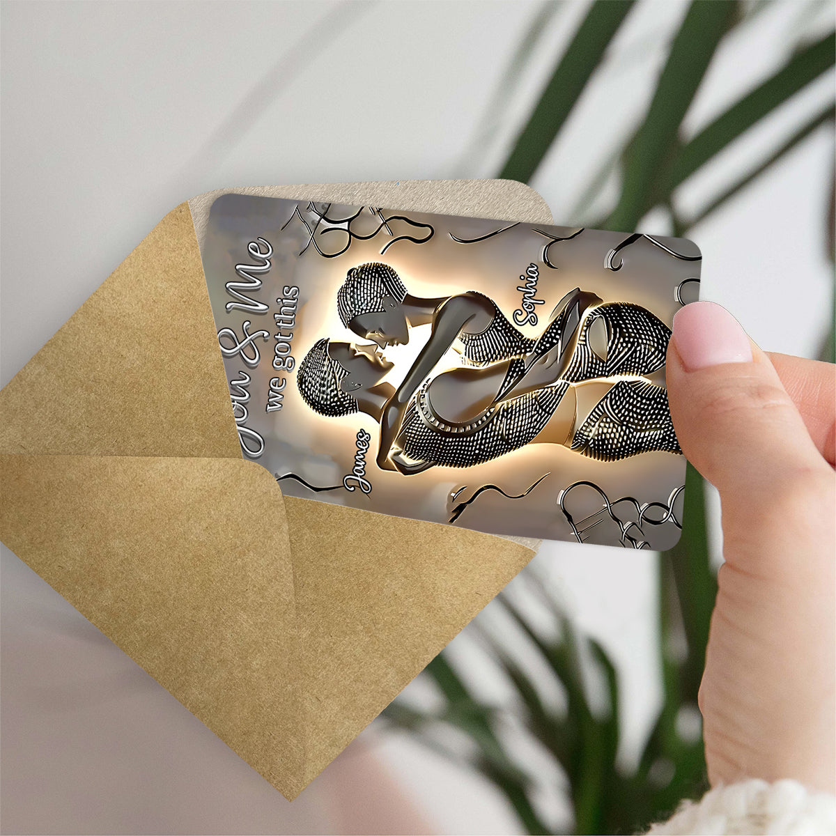 It's You & Me - Personalized African American Wallet Insert Card