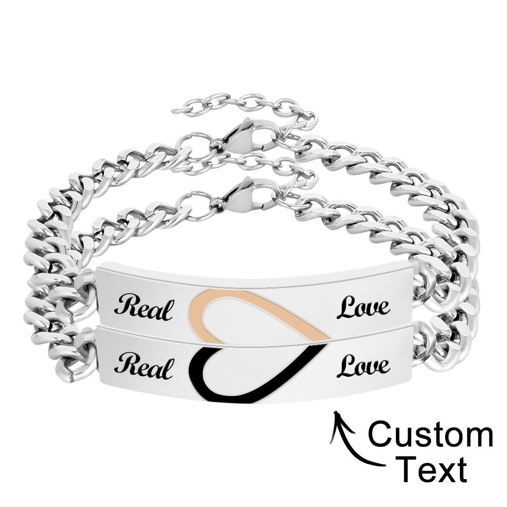 Any Photos - Personalized Engraved Couple Bracelet