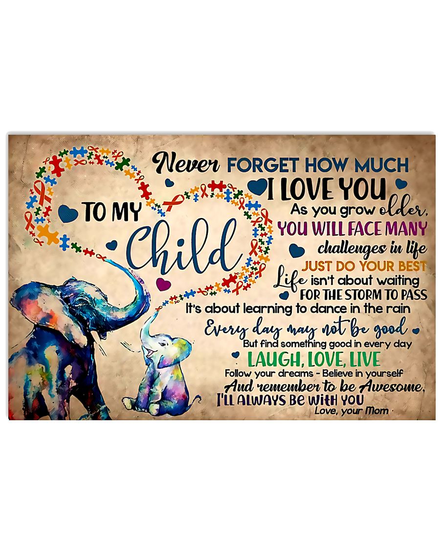 Autism Awareness Never Forget I Love You - Autism Awareness Poster 0921