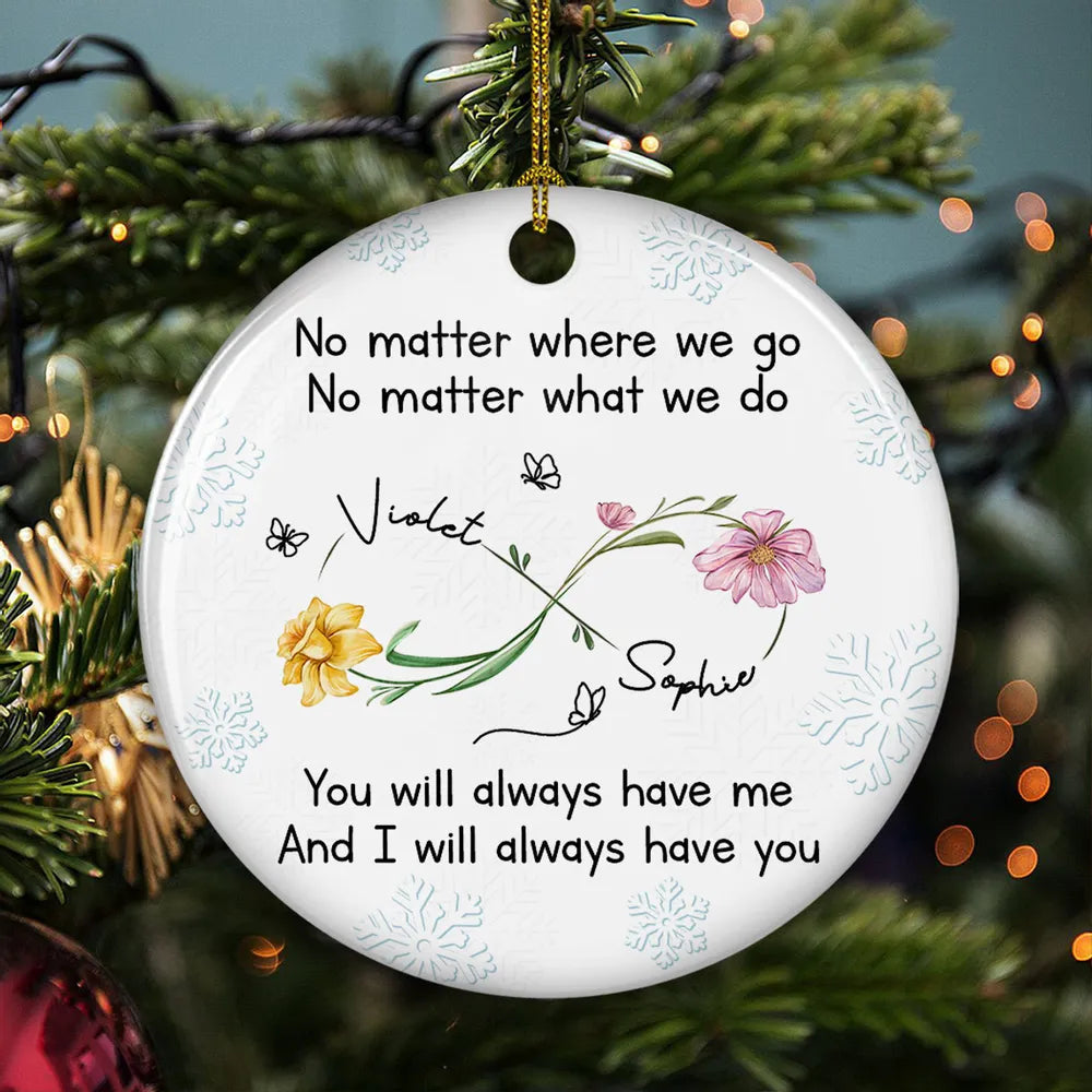 Ceramic Ornament with Floral Infinity Design, Heartfelt “Bestie” Message for Lasting Friendship, Perfect Gift for Friends