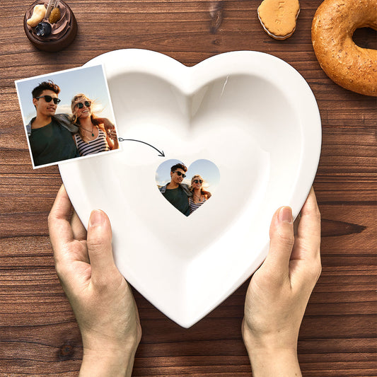 Lovely Couple - gift for wife, girlfriend - Personalized Heart Shaped Plate