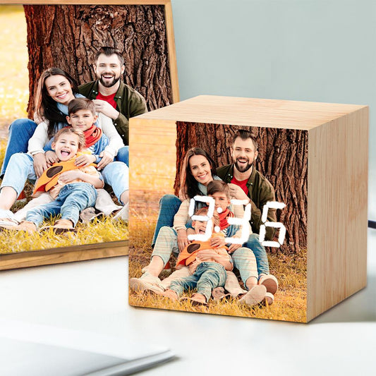 Any Photo - Personalized LED Digital Wooden Alarm Clock