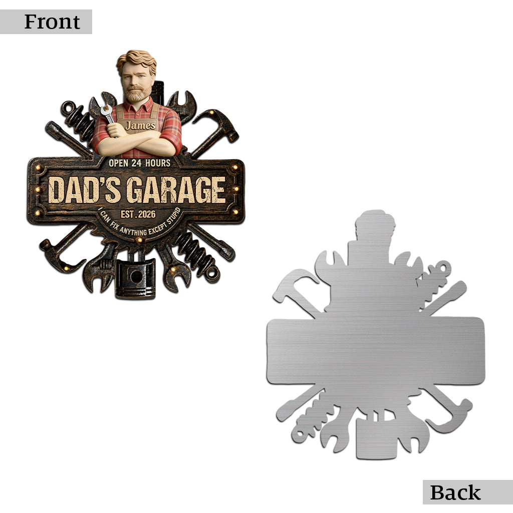 Dad's Garage - Personalized Father Cut Metal Sign