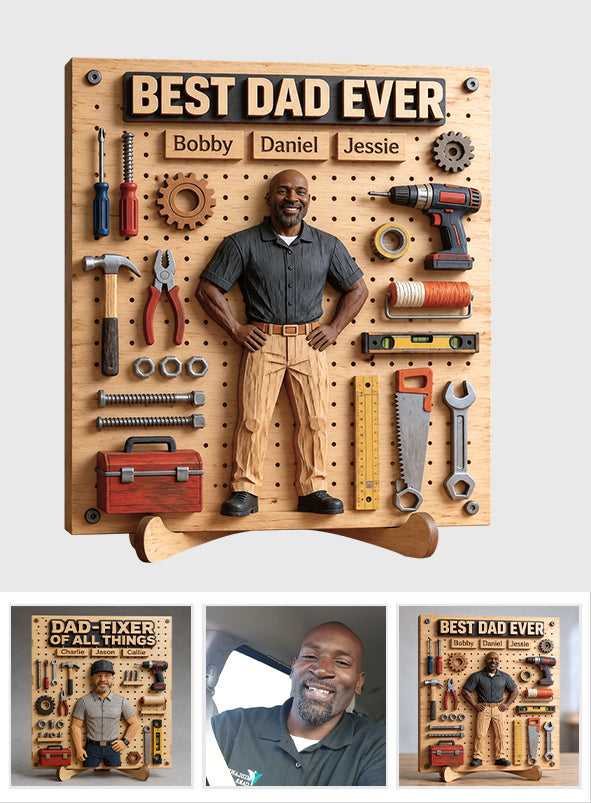 Dad Fixer Of All Things - Personalized Father 2 Layered Wood Sign / Wood Plaque