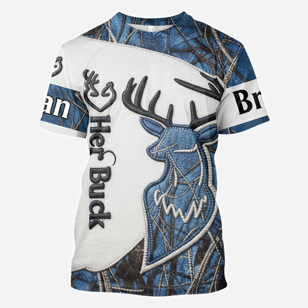Couple Matching Shirts, Hunting Couple Matching Shirt - Personalized Hunting All Over Shirt