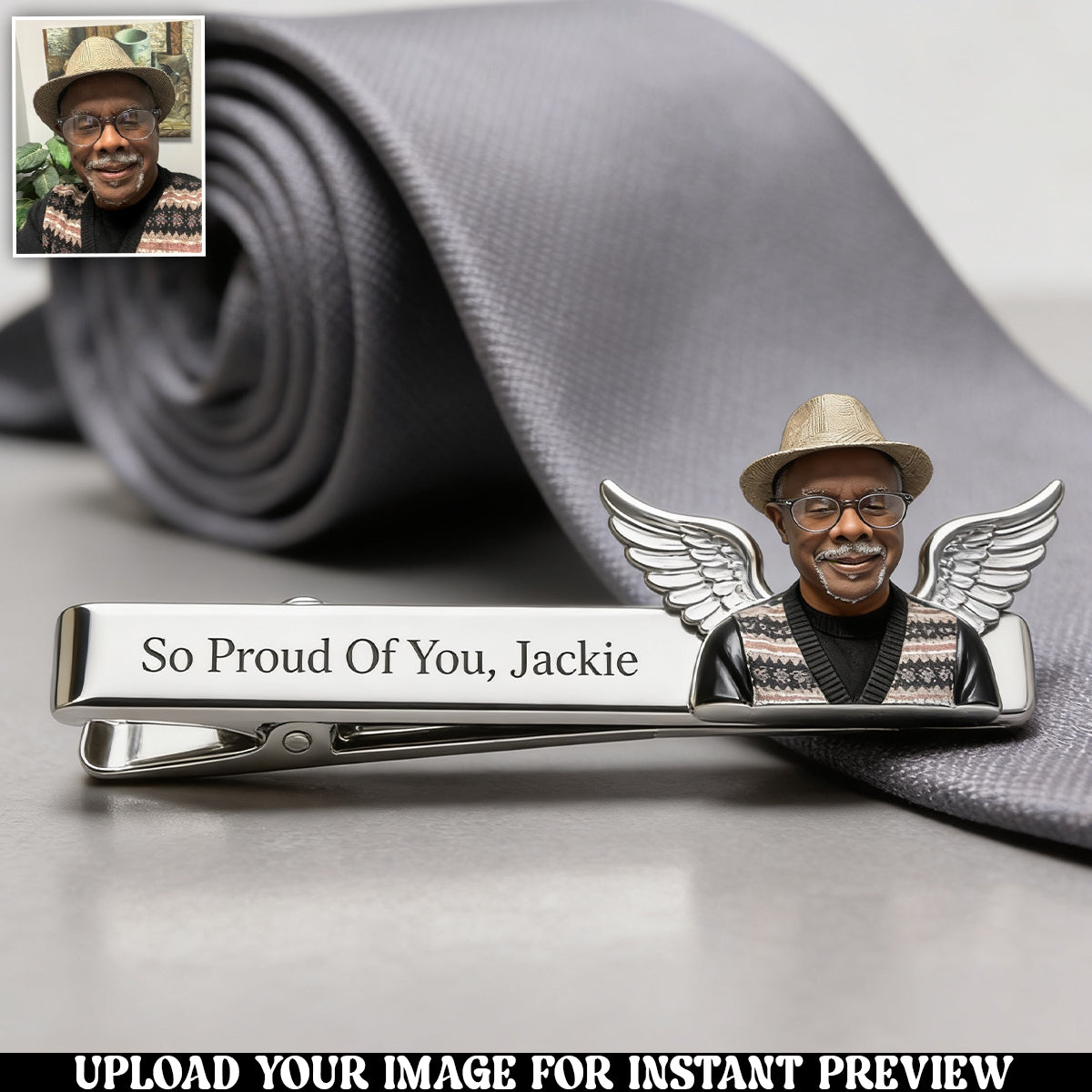 I'm Always With You - Personalized Memorial Tie Clip