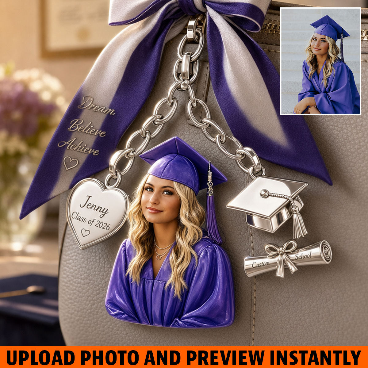 Class Of 2026 - Personalized Graduation Dangling Charms