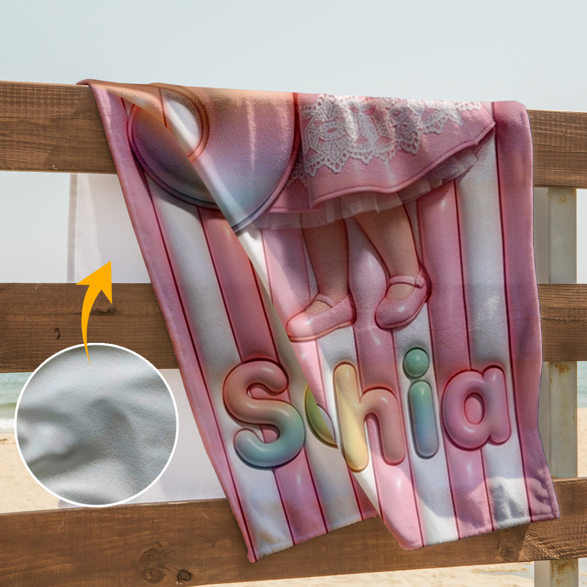 Kids Summer Letter - Personalized Kid Quick-dry Beach Towel/ Bath Towel