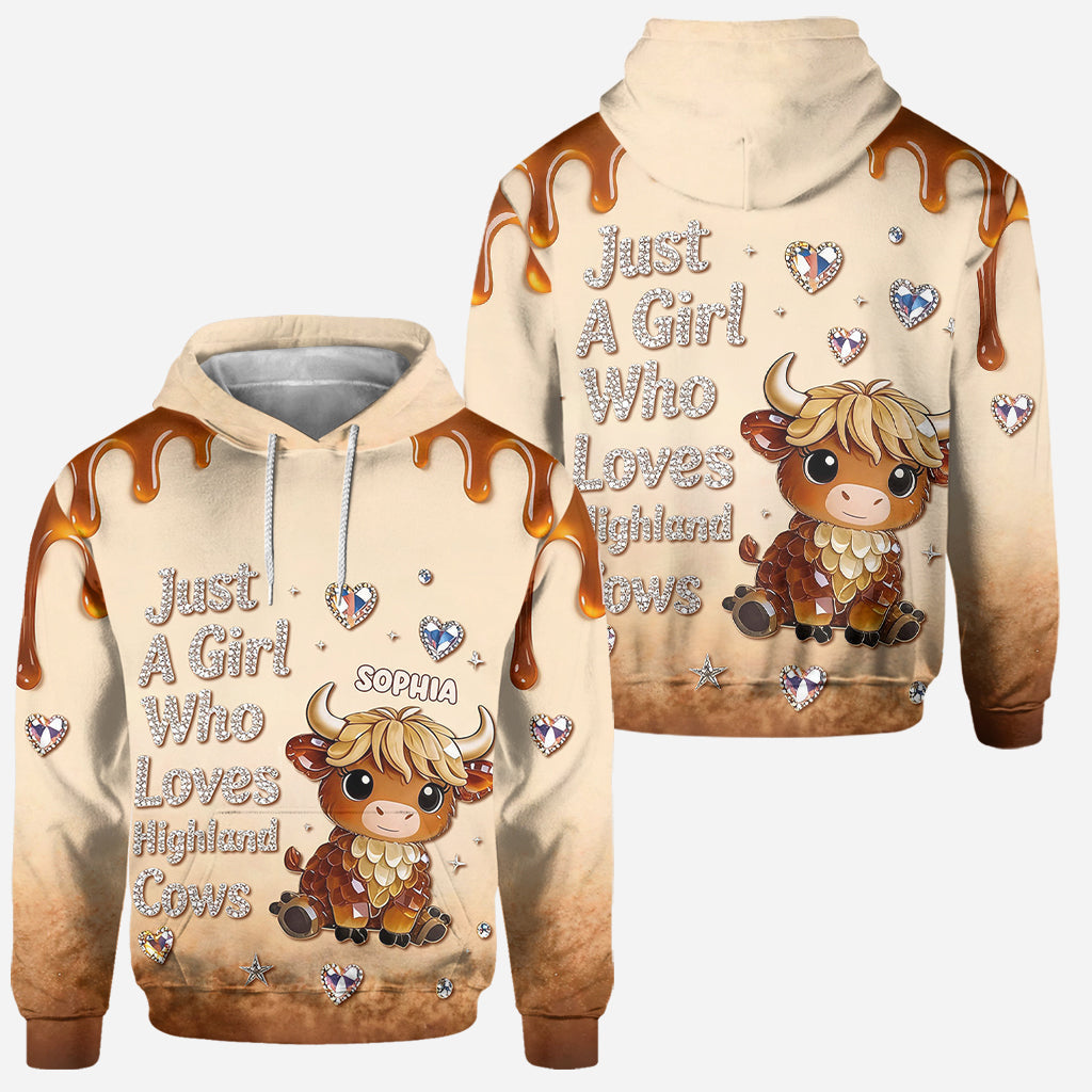 Just A Girl Who Loves Highland Cows - Personalized Highland Cow Hoodie and Leggings