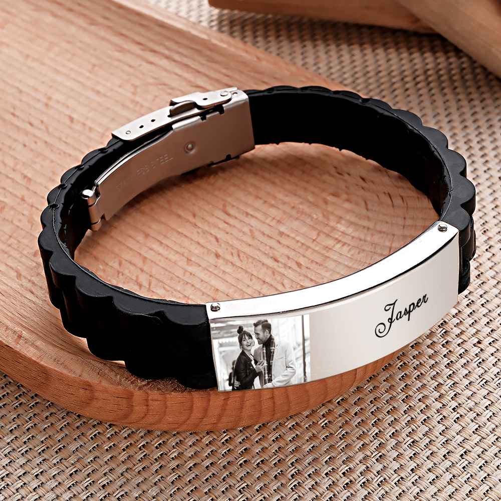 Any Photos - Personalized Couple Photo Bracelet
