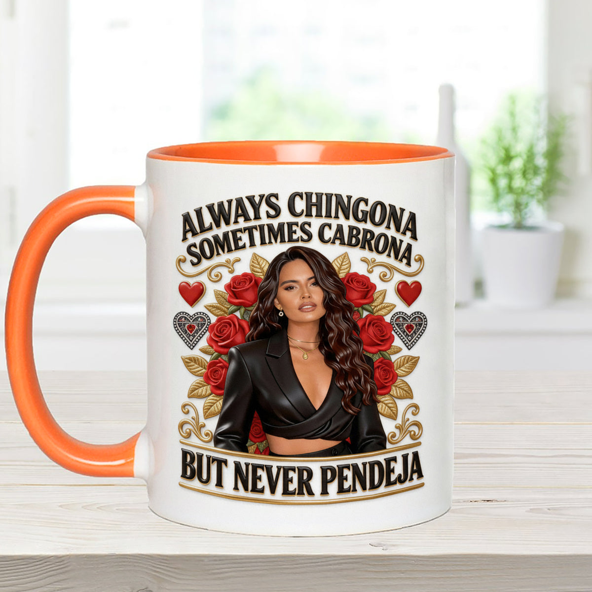 Latina Vibes, Always Chingona - Personalized Latina Women Set Accent Mug with Acrylic Stirrers